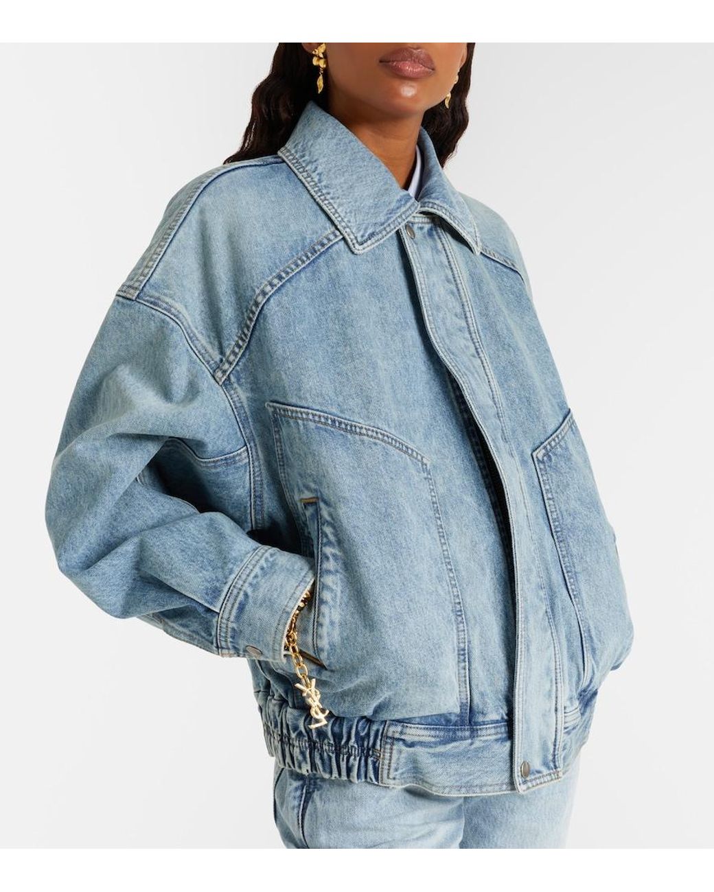 Saint Laurent Blue Denim Blouson Jacket