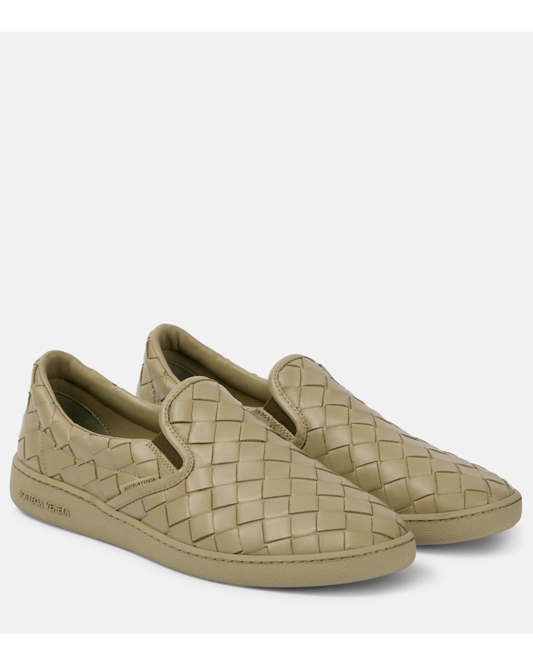 Bottega Veneta Green Sawyer Leather Slip-On Sneakers