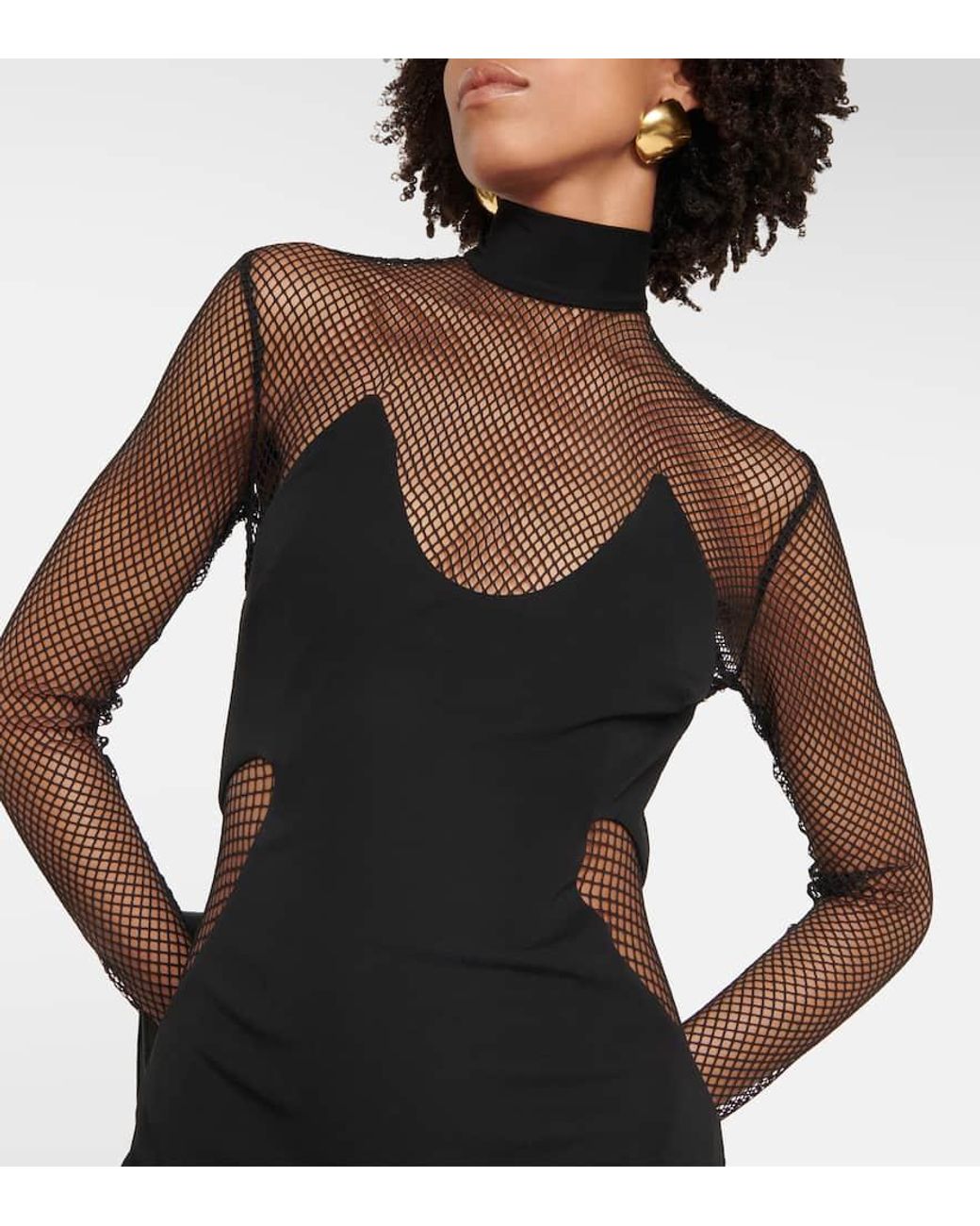Tom Ford Black Long-Sleeved Cutout Gown