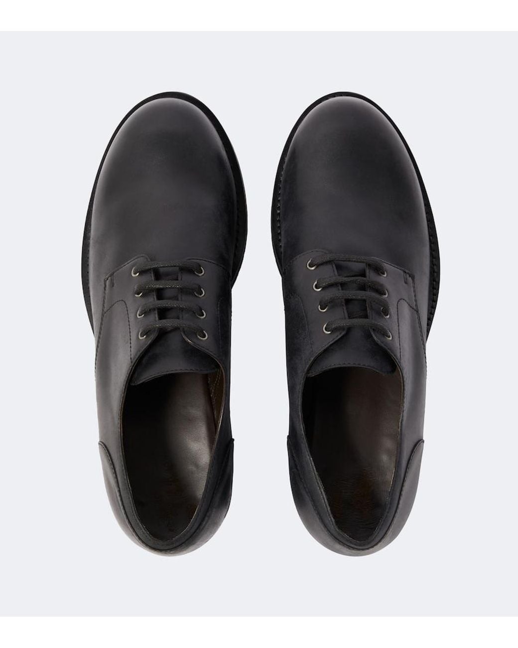 The Row Black Leather Derby Shoes for men