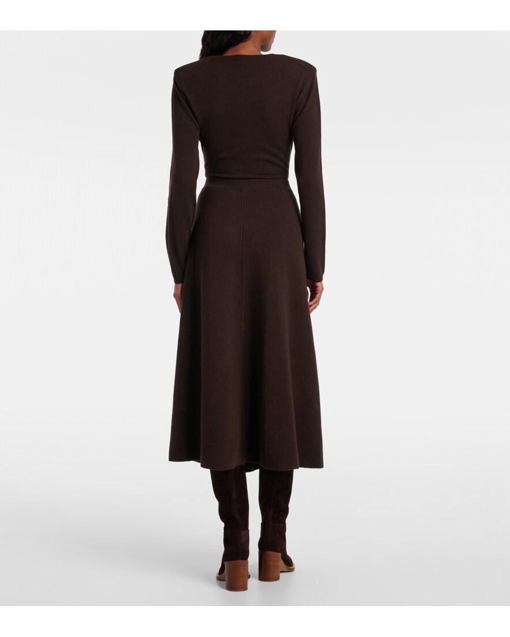 Jardin Des Orangers Brown Wool And Cashmere Midi Skirt