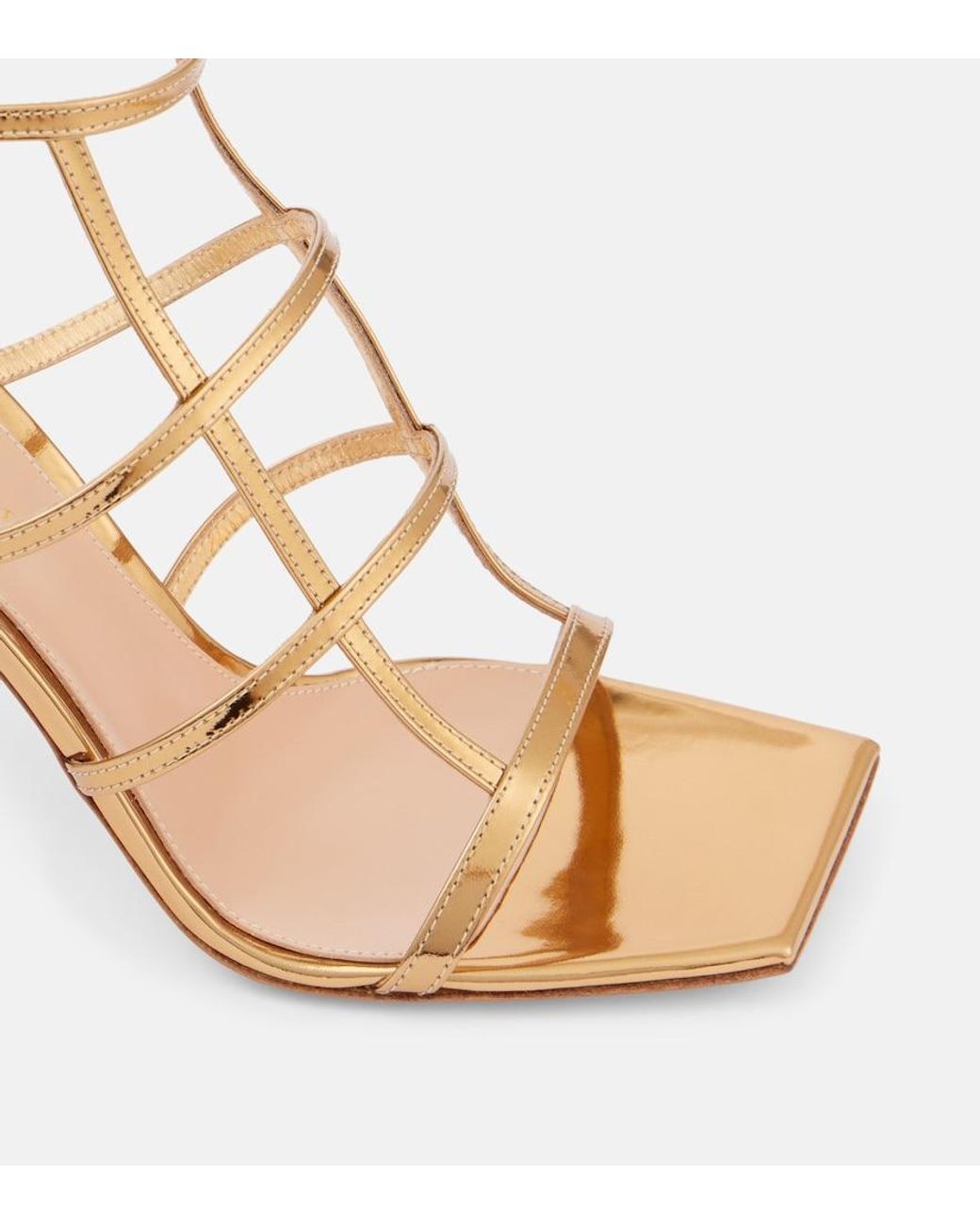 Gianvito Rossi Mondry Metallic Leather Sandals