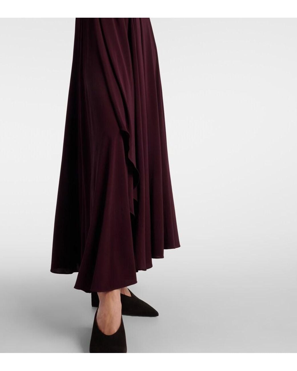 Alaïa Purple Draped Halterneck Jersey Maxi Dress