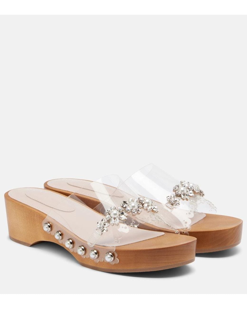 Simone Rocha White Embellished Pvc Clogs