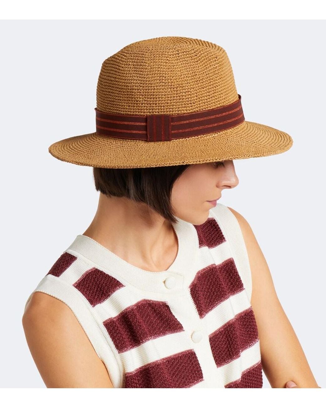 Eres Brown Marlon Raffia-Effect Panama Hat