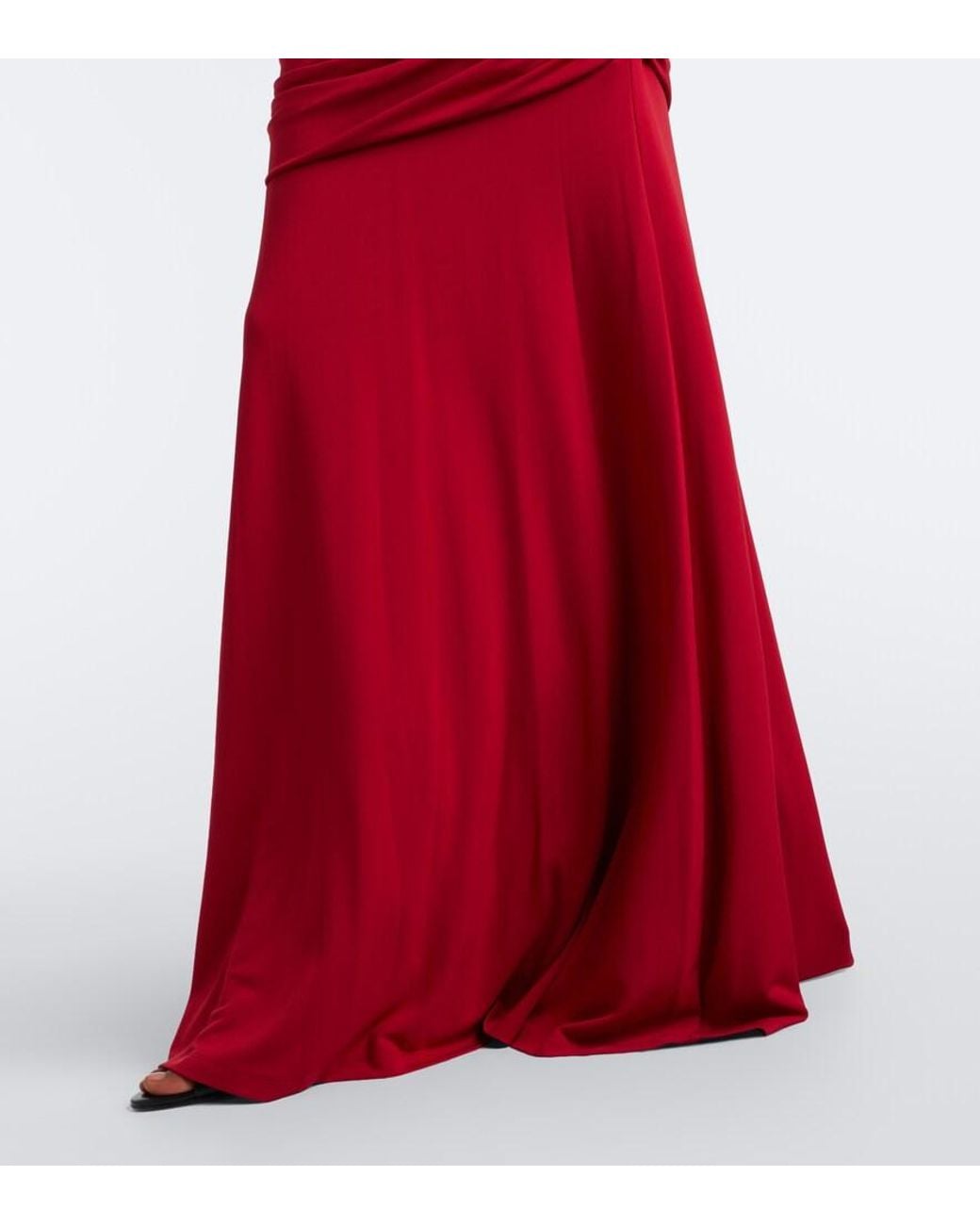 Jonathan Simkhai Red Norvelle Draped Open-Back Gown