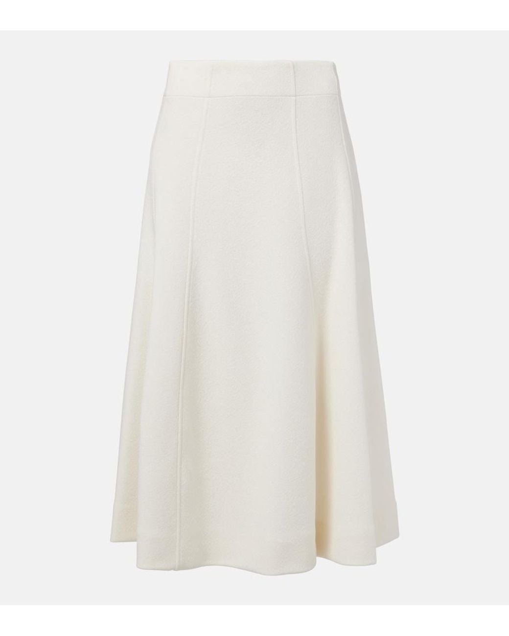 Jil Sander White Knitted Midi Skirt