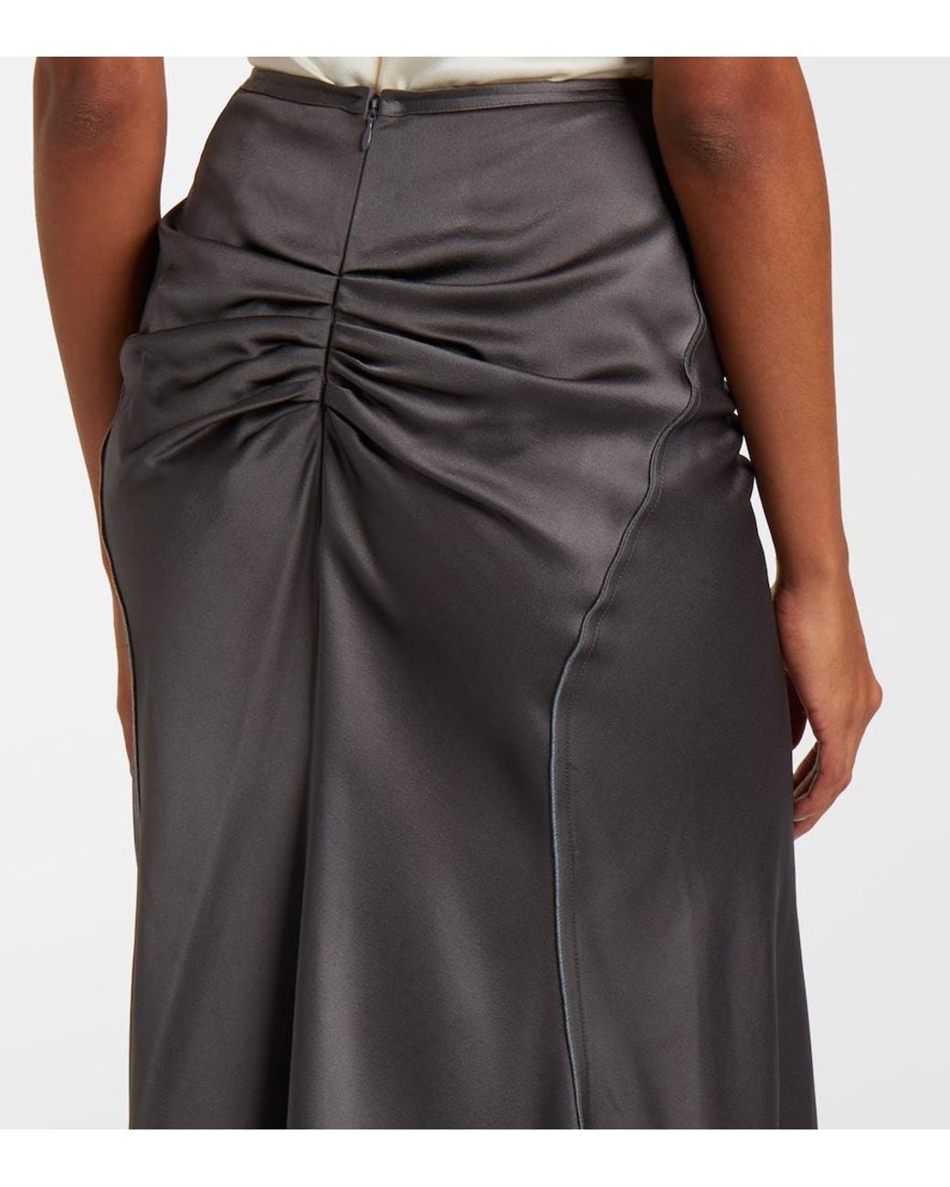 Victoria Beckham Gray Bela Midi Skirt
