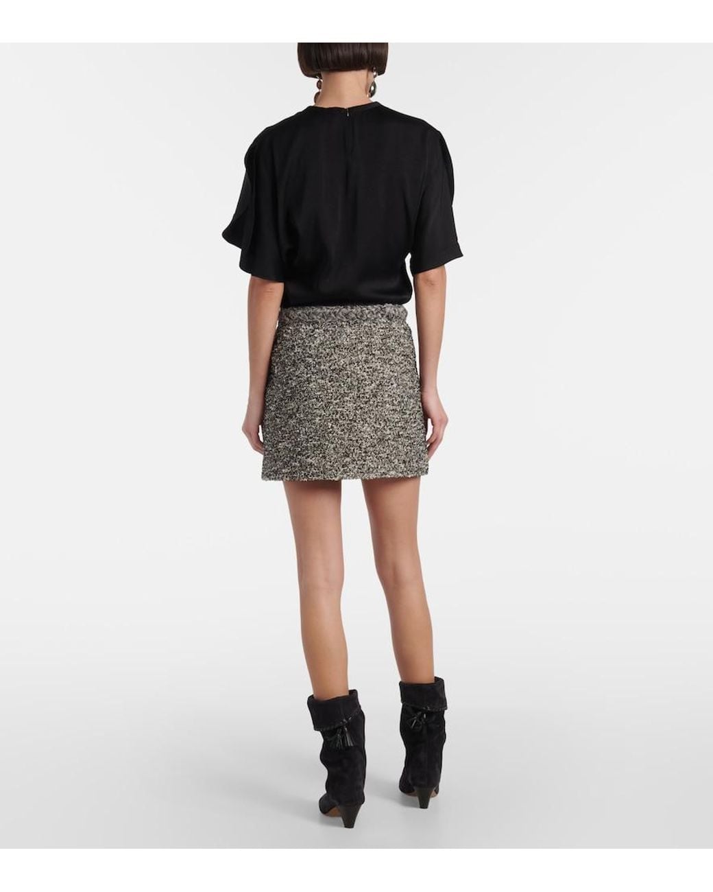 Isabel Marant Gray Gleny Tweed Miniskirt