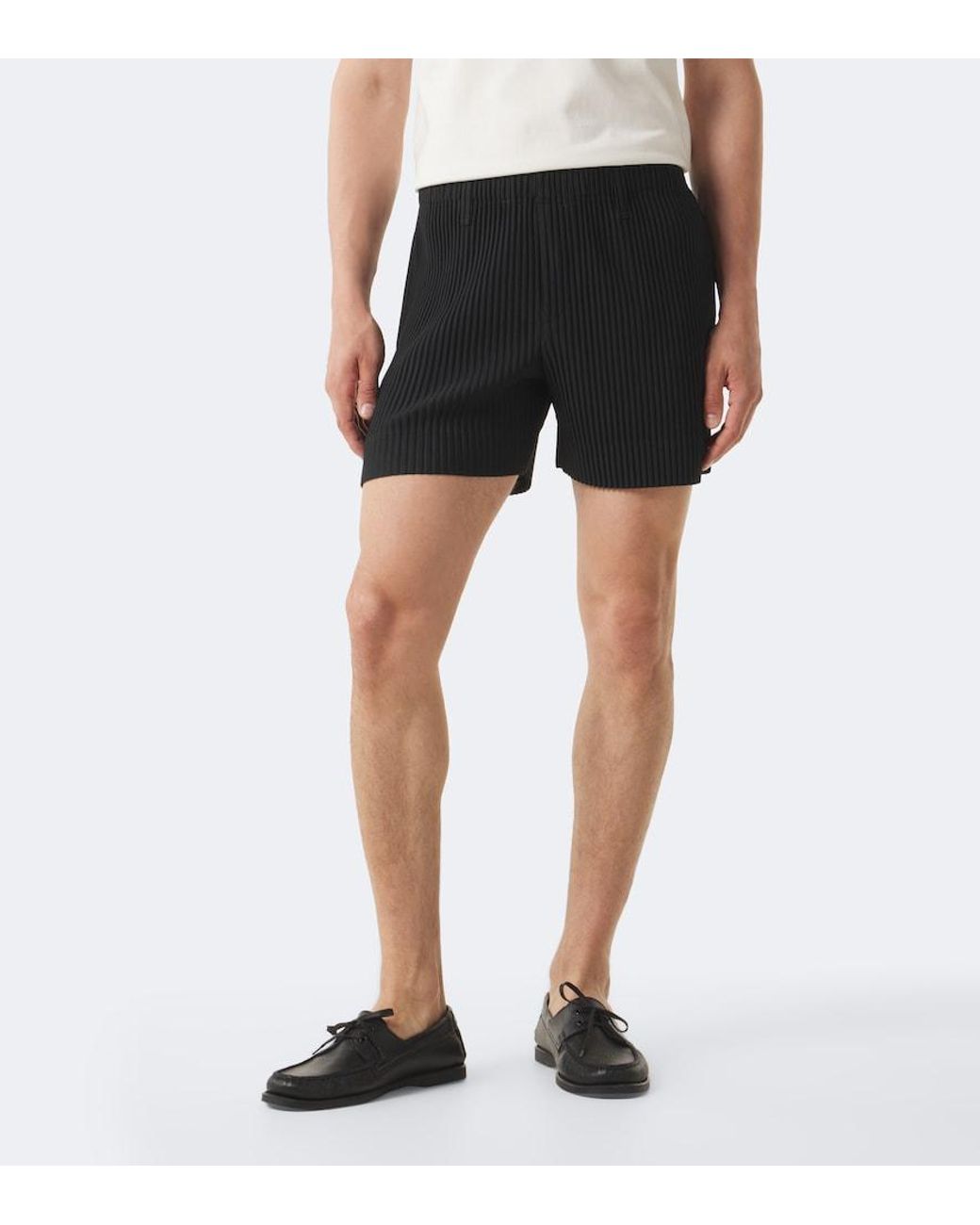Homme Plissé Issey Miyake Black Tailored Pleats 3 Shorts for men