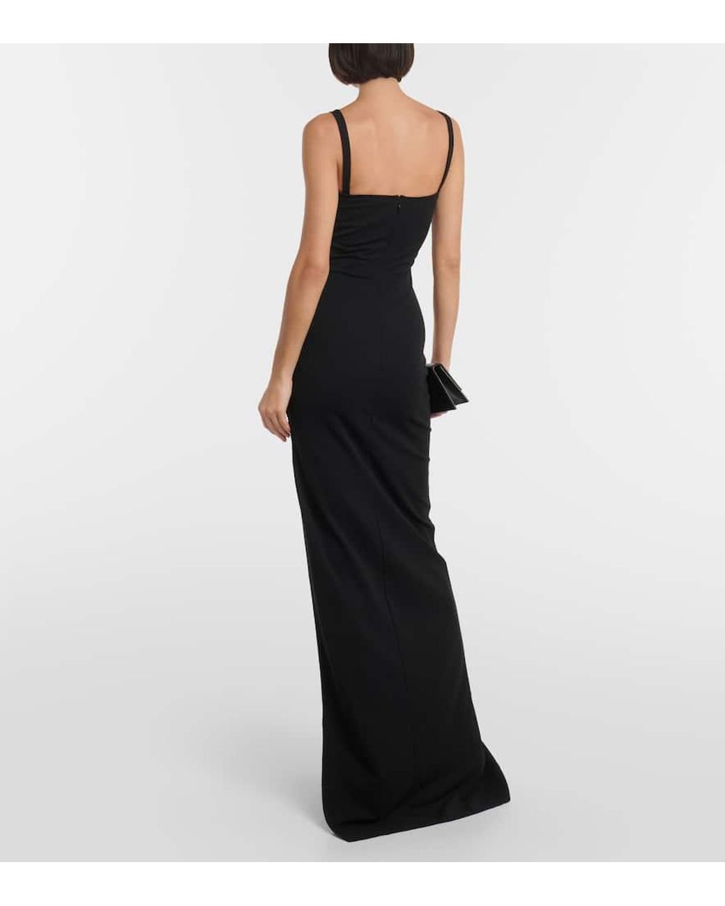 princess polly baby blue dress Deema Black Jersey And Mesh High Neck Maxi Dress – Club L London main image 0