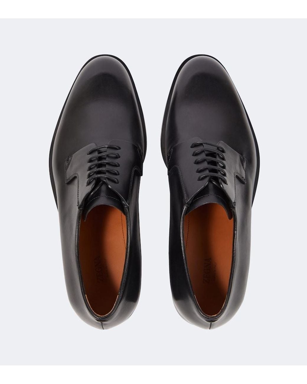 Zegna Black New Classic Flex Leather Derby Shoes for men
