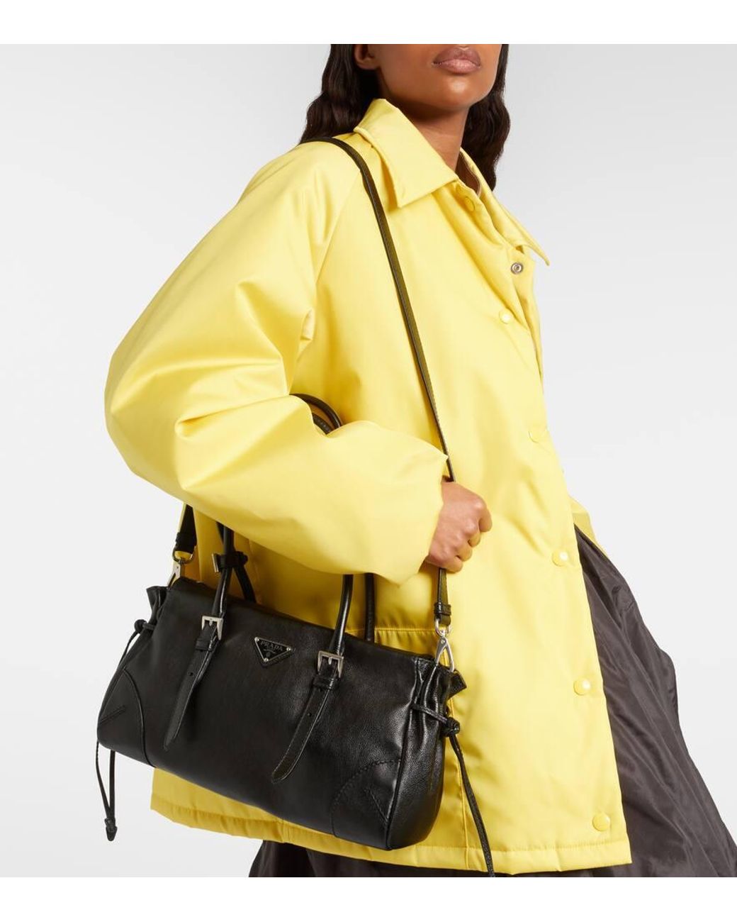 Prada Black Bonnie Medium Leather Tote Bag