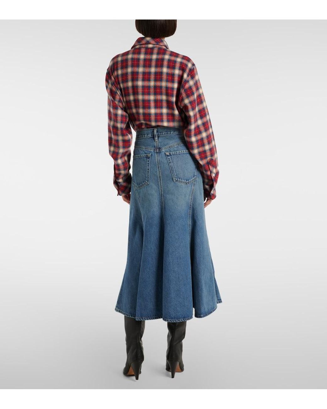 Citizens of Humanity Blue Gaucho Vintage Denim Maxi Skirt