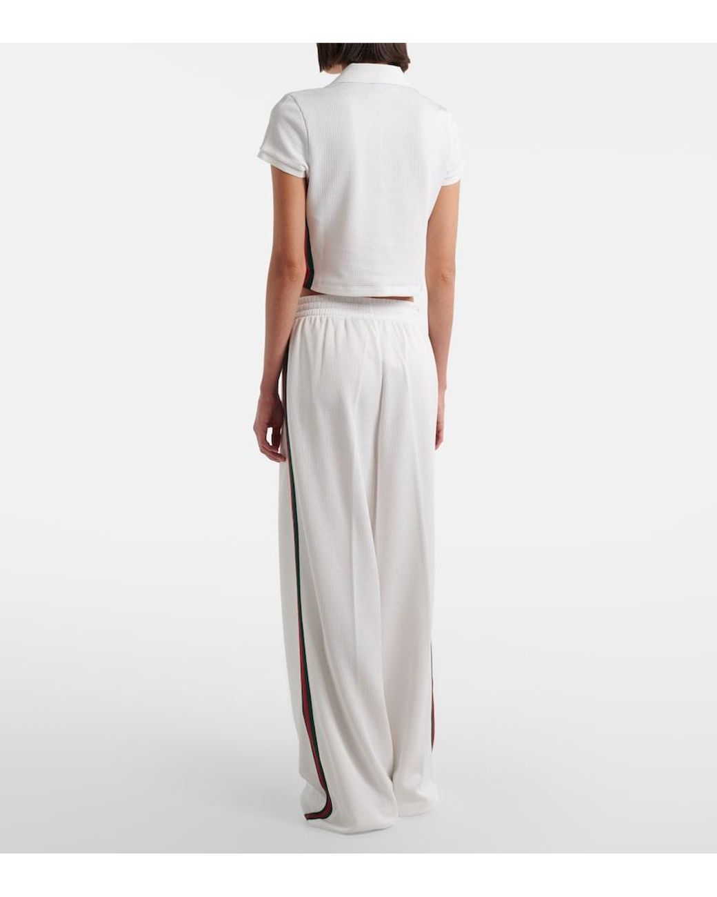 Gucci White Web Stripe Jersey Sweatpants