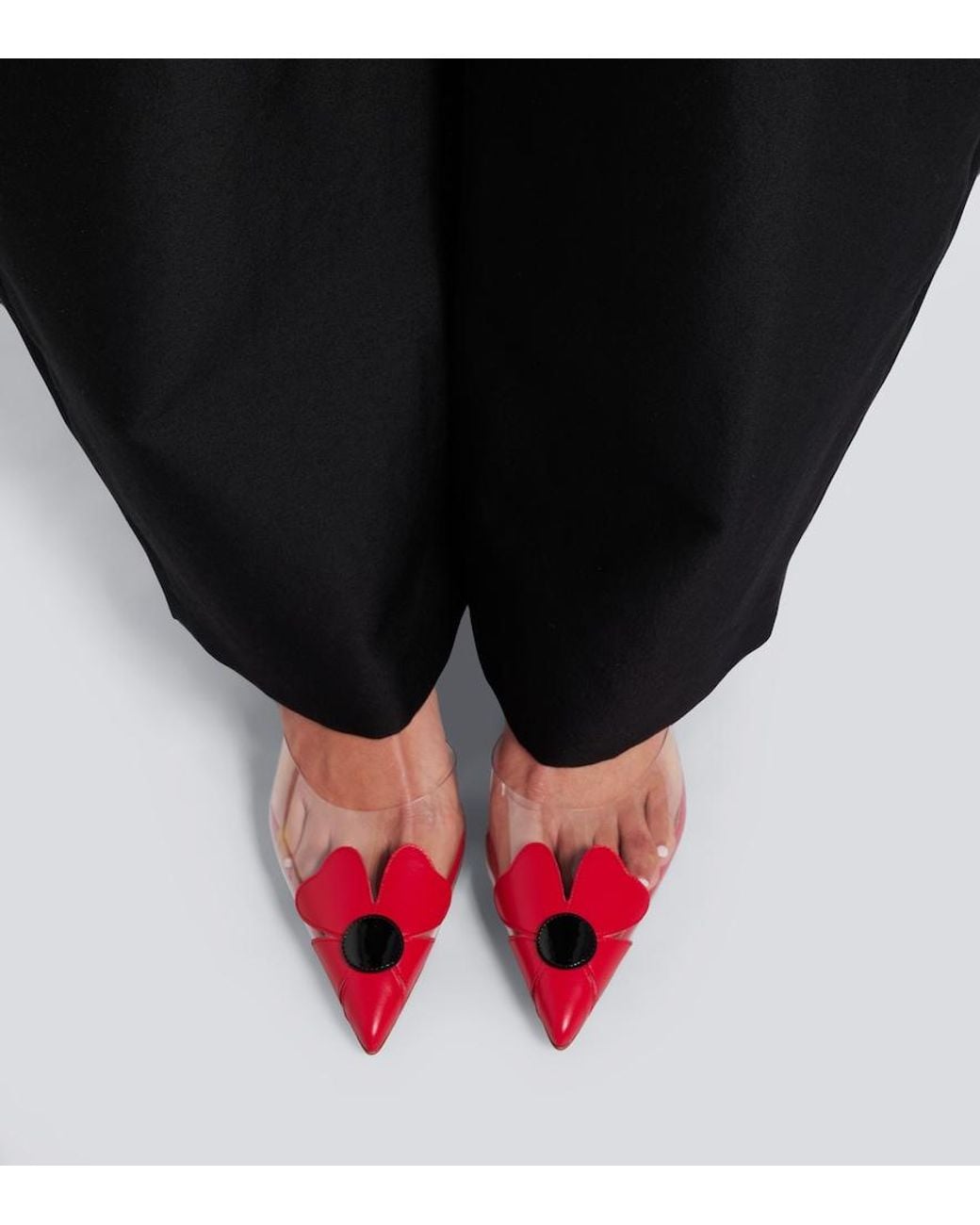 Alaïa Red Bloom Mules