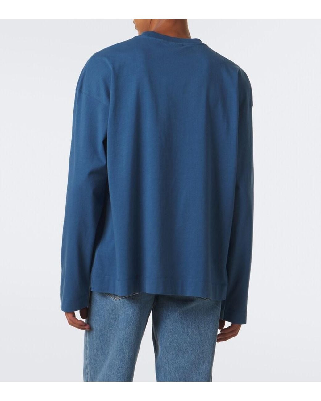 Dries Van Noten Blue Cotton Jersey T-Shirt for men