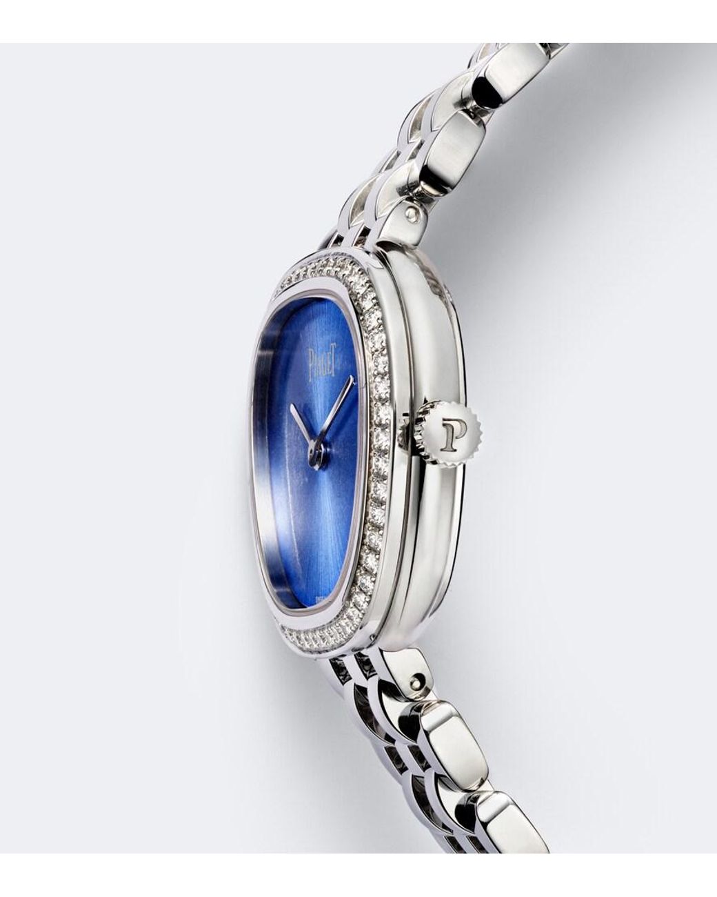Piaget Blue Sixtie Embellished Stainless Steel Watch