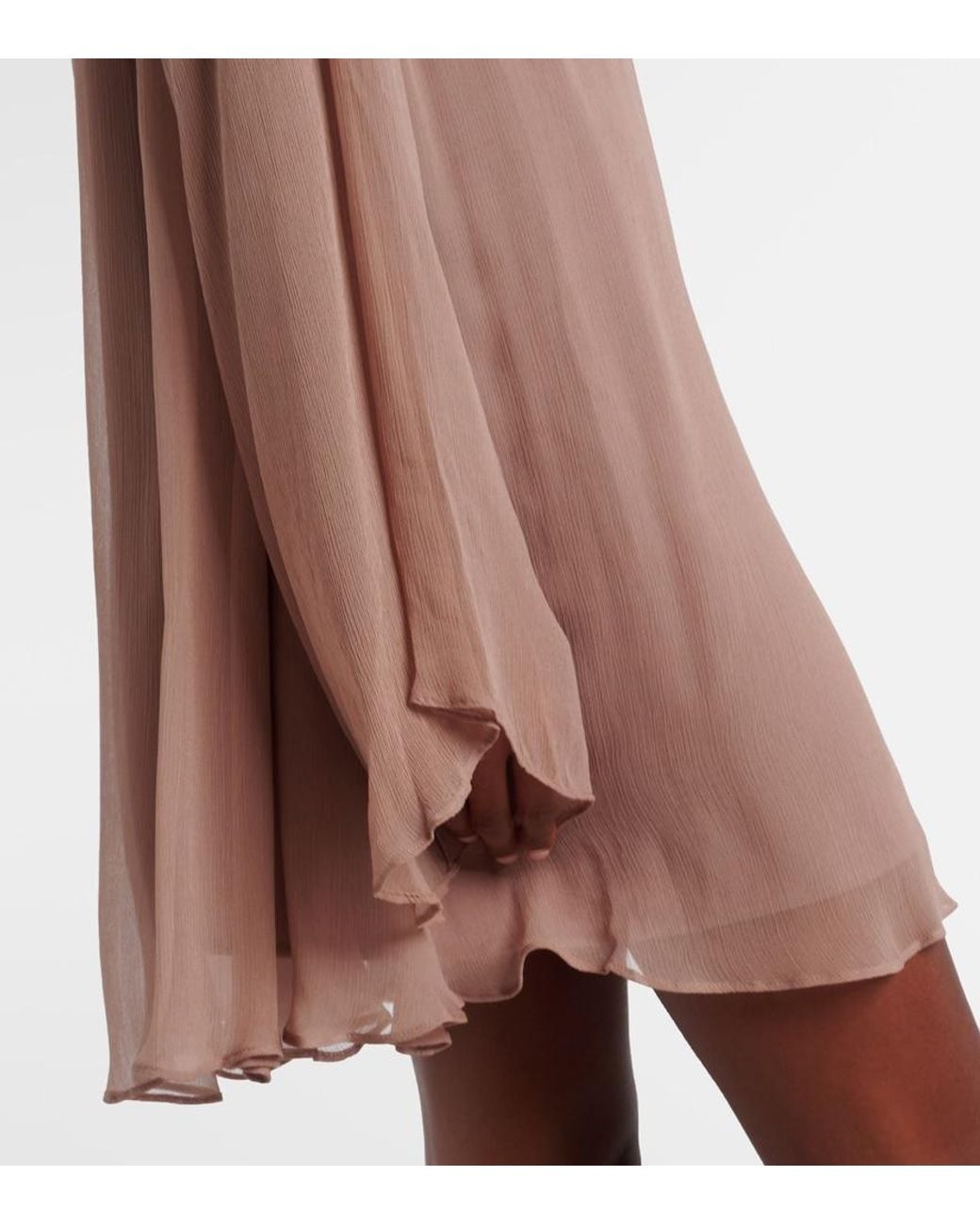 Staud Brown Esther Chiffon Minidress