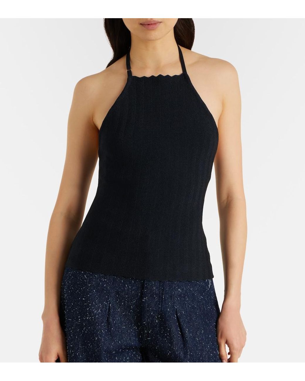 Jacquemus Black Tablier Knitted Halterneck Top