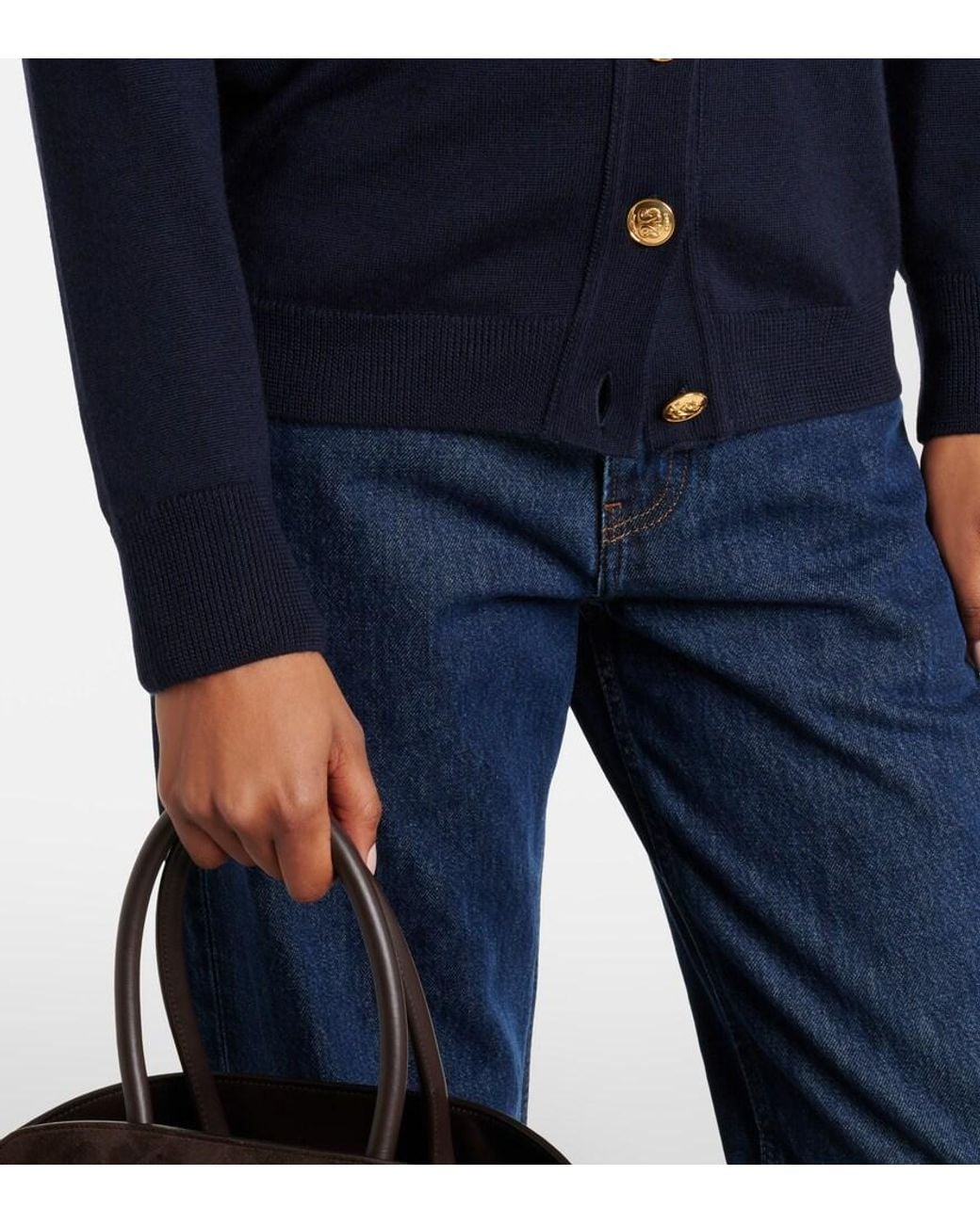 Blazé Milano Blue Cardigan Aus Wolle, Seide Und Kaschmir