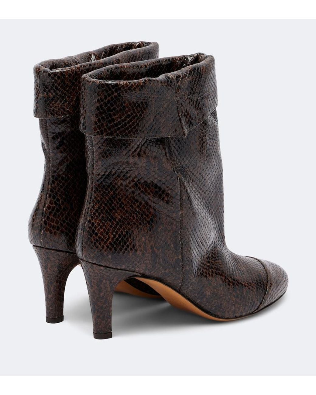 Isabel Marant Black Eldra Snake-Effect Leather Ankle Boots