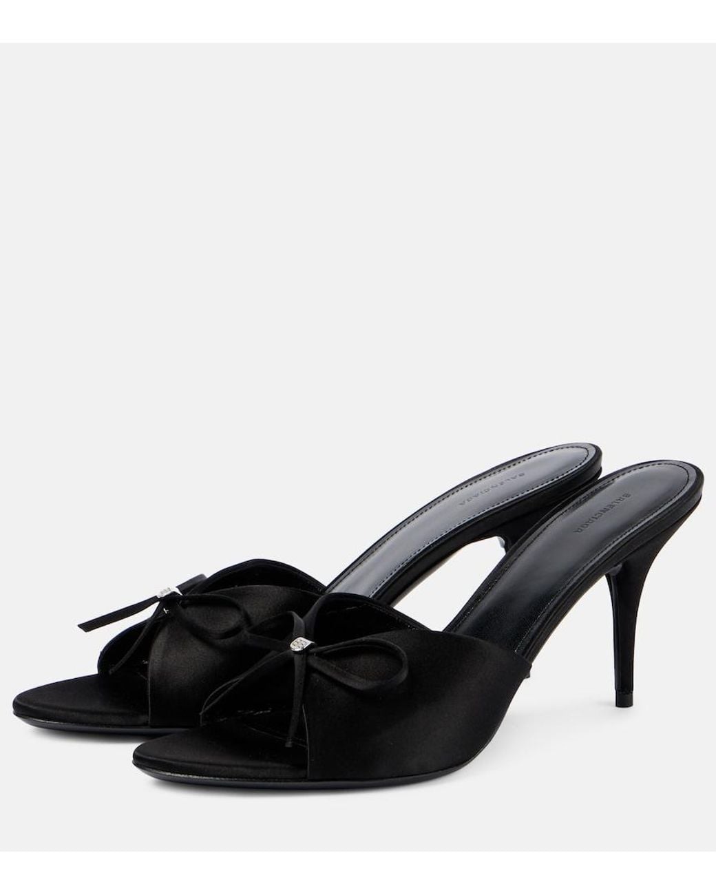 Balenciaga Black Knife Bow 80 Satin Sandals