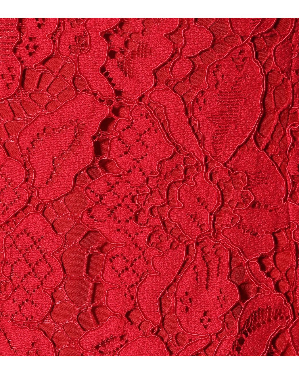 humedad Detector engañar Vestido de encaje Longuette Carolina Herrera de color Rojo | Lyst