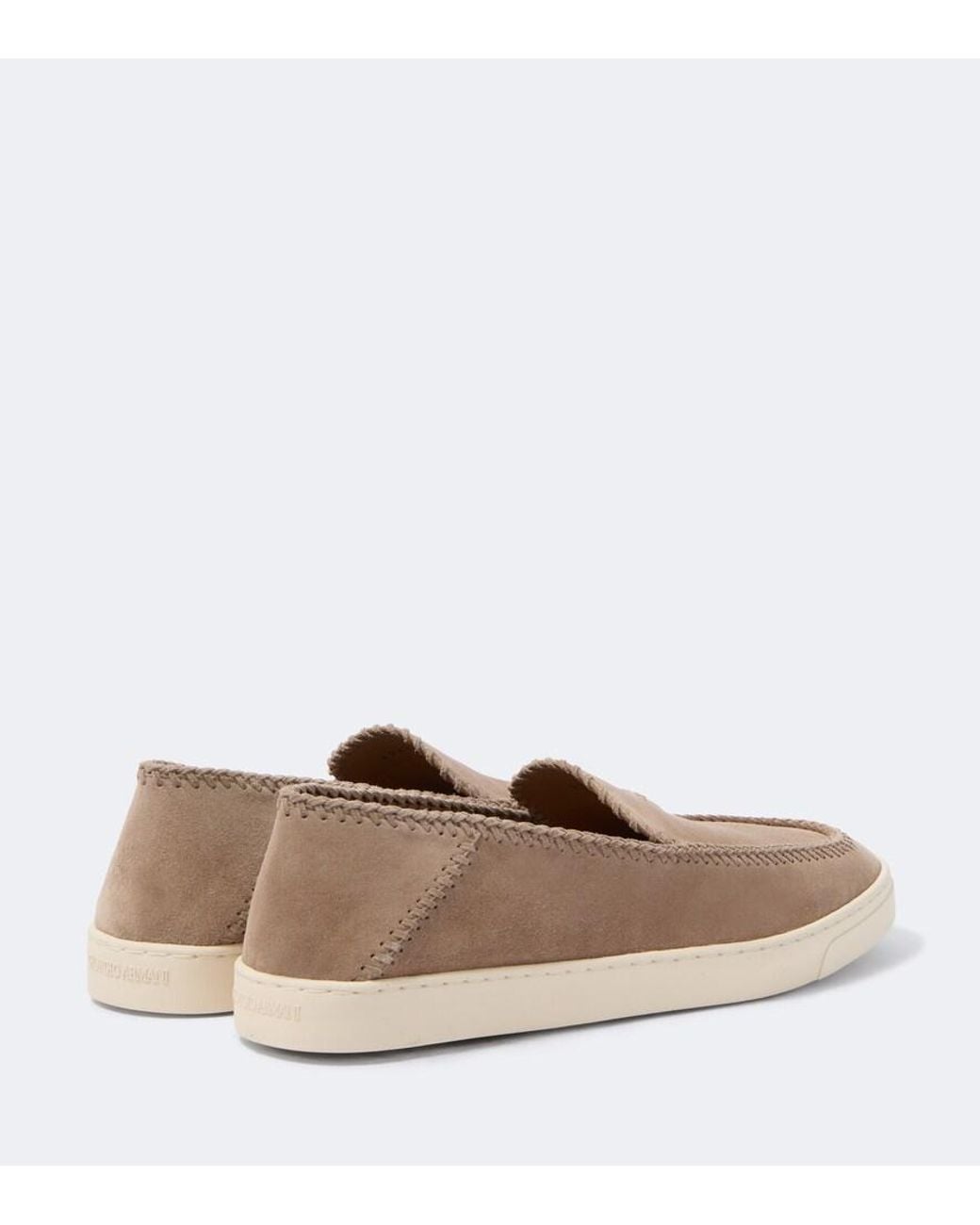 Giorgio Armani Natural Suede Slip-On Shoes for men