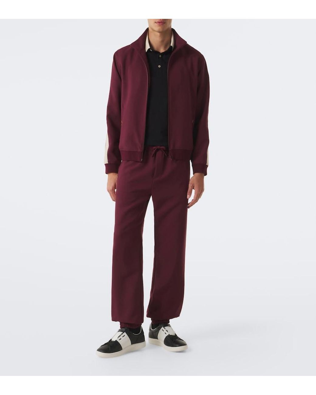 Valentino Garavani Black Vlogo Cotton Pique Polo Shirt for men