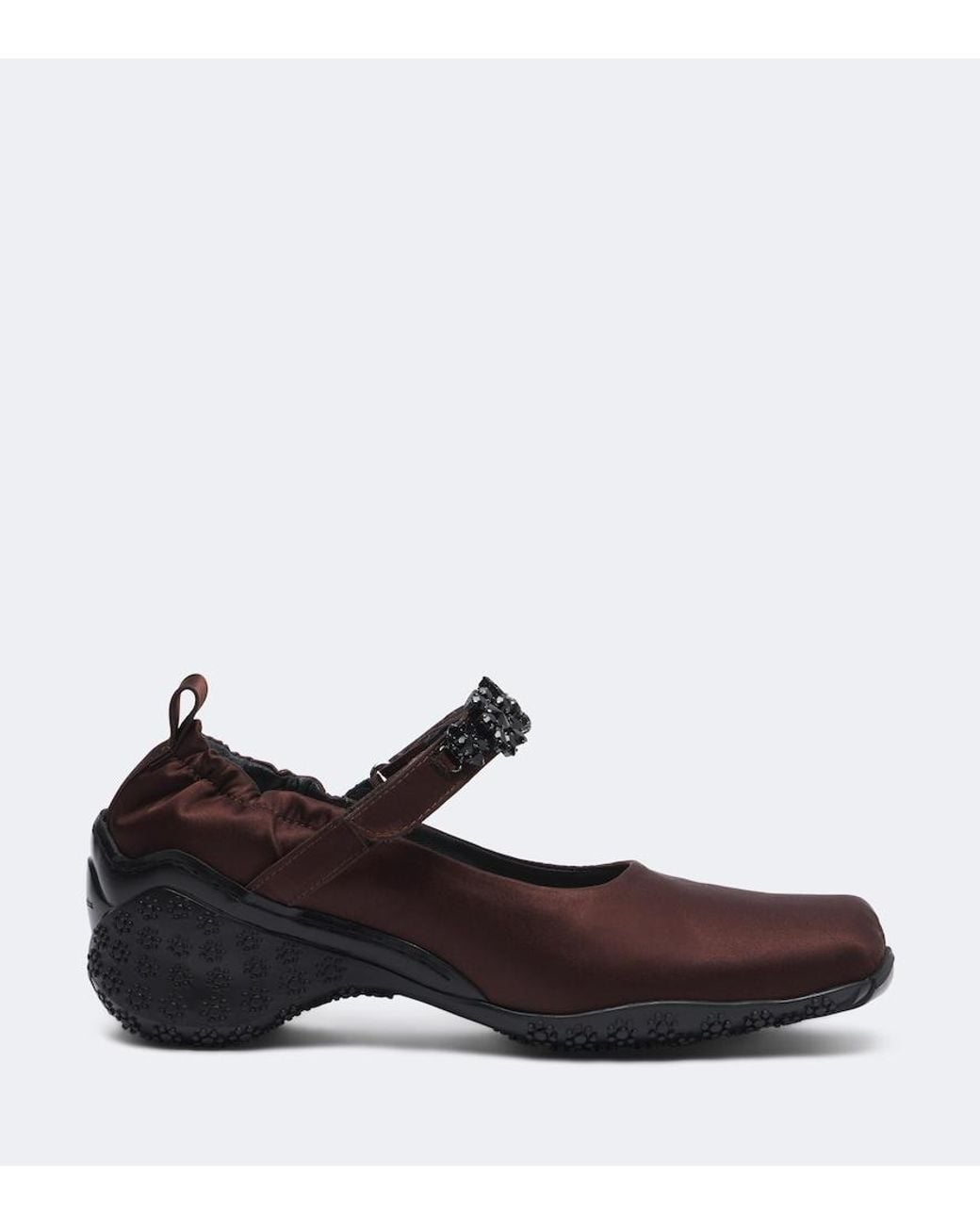 Simone Rocha Brown Turbo Embellished Satin Mary Jane Flats