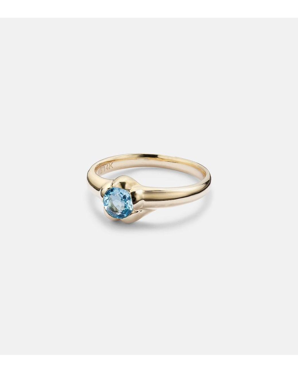 STONE AND STRAND White Morrison 14Kt Ring With Topaz