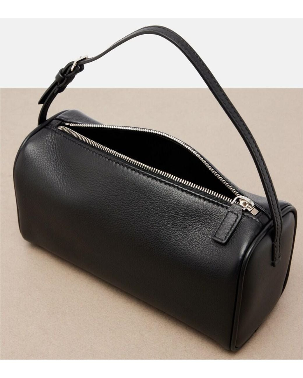 The Row Black '90S Small Leather Top-Handle Bag