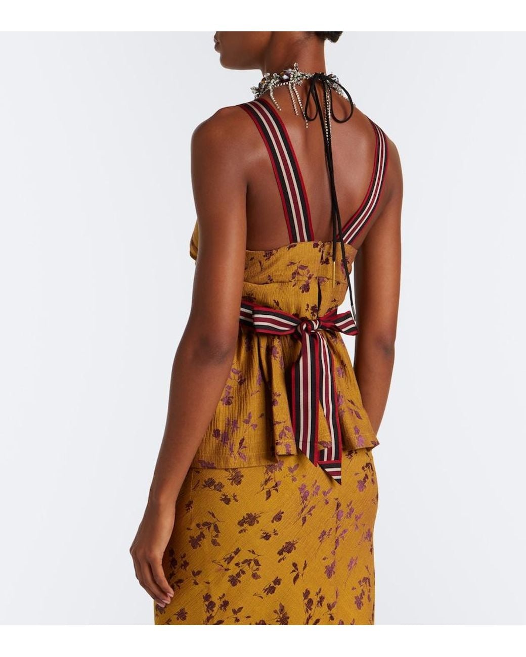Dries Van Noten Brown Floral Top