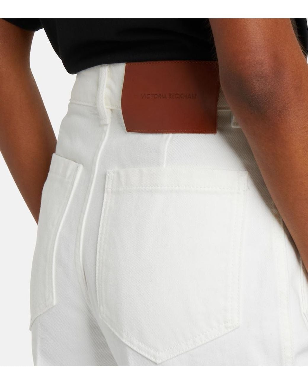 Victoria Beckham White Alina Wide-Leg Jeans