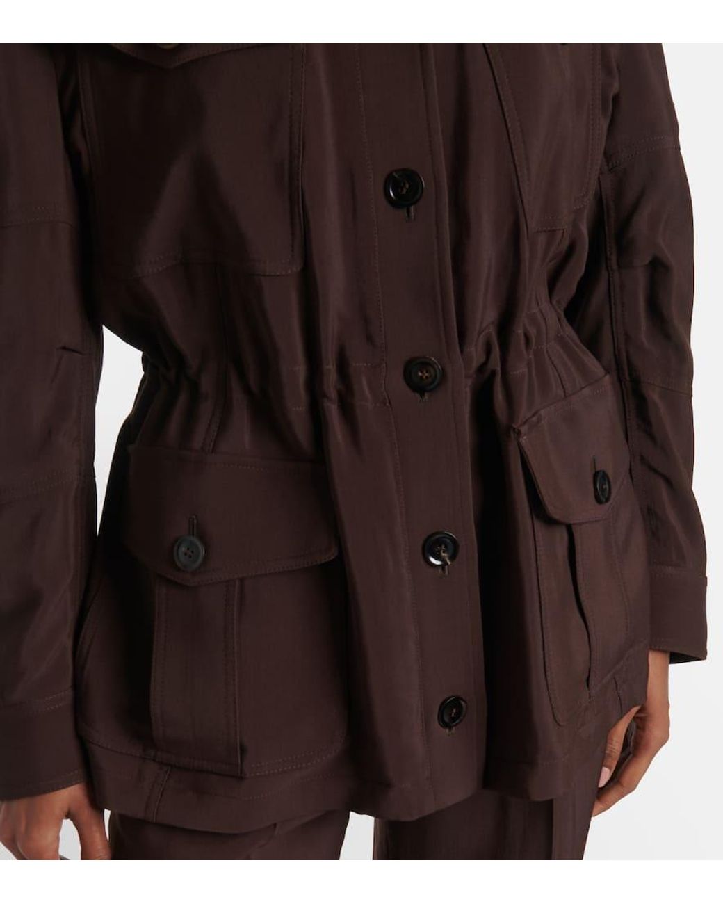 Tom Ford Brown Leather-Trimmed Field Jacket