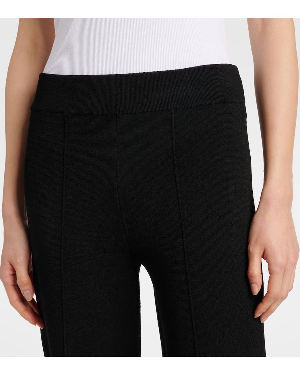 Veronica Beard Black High-Rise Flared Pants