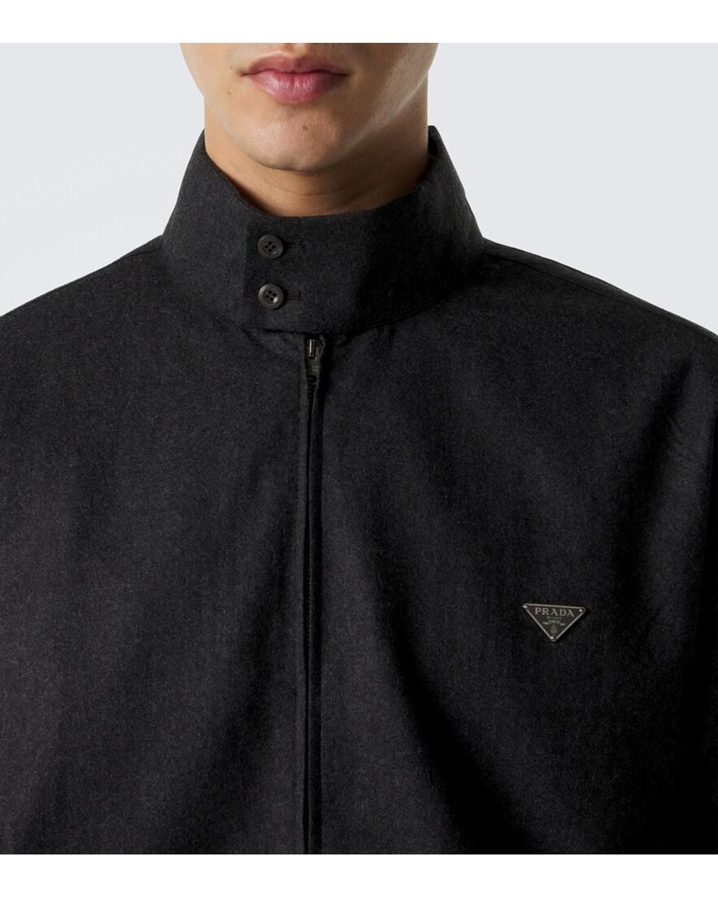 Prada Black Virgin Wool Jacket for men