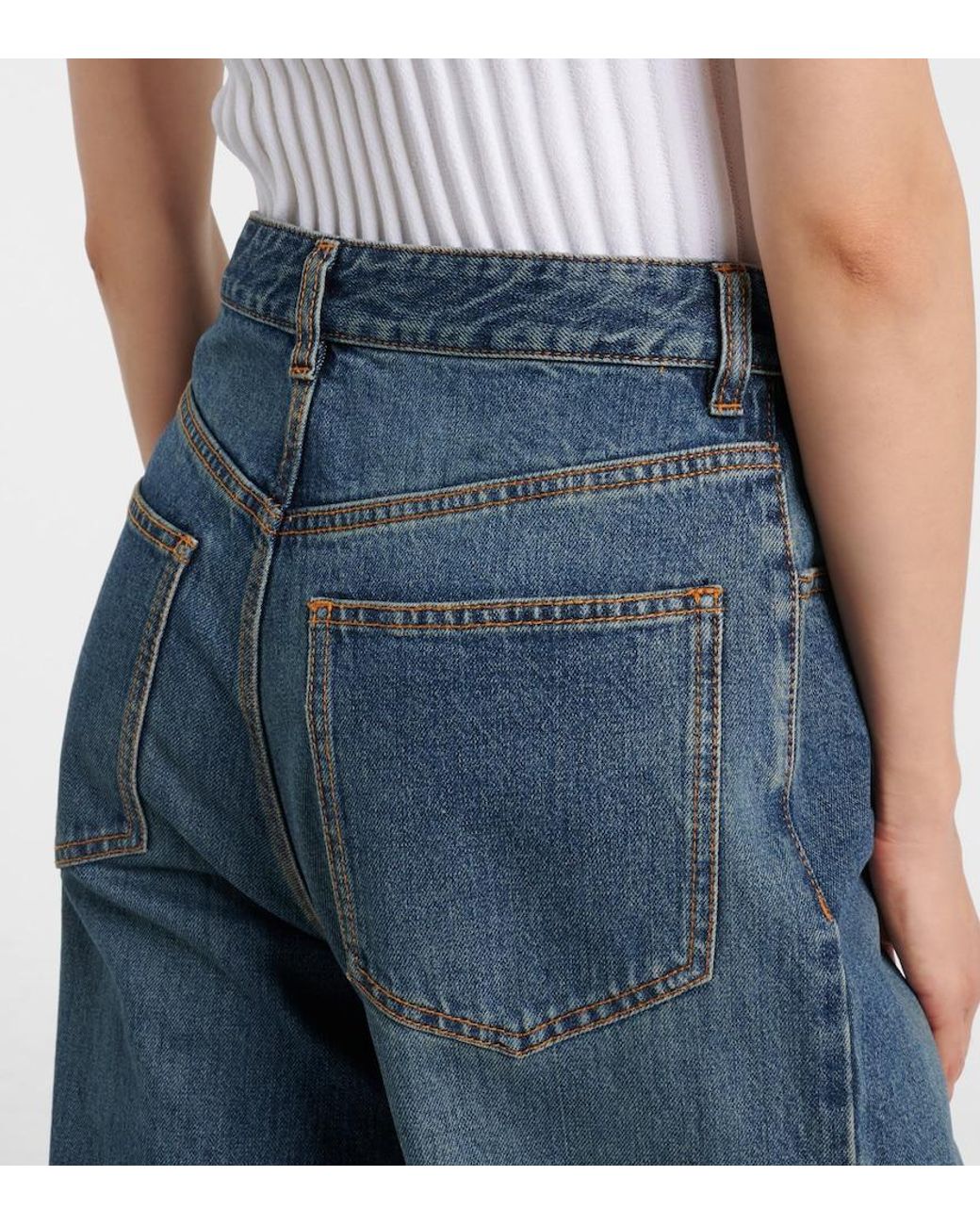 Alaïa Blue Low-Rise Straight Jeans
