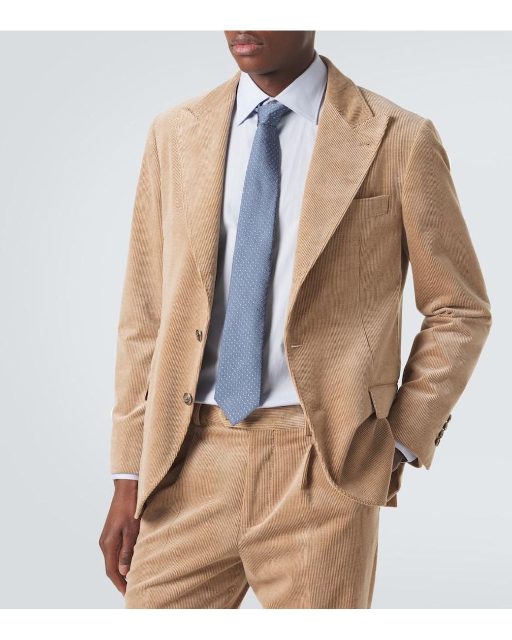 Brunello Cucinelli Blue Silk Jacquard Tie for men