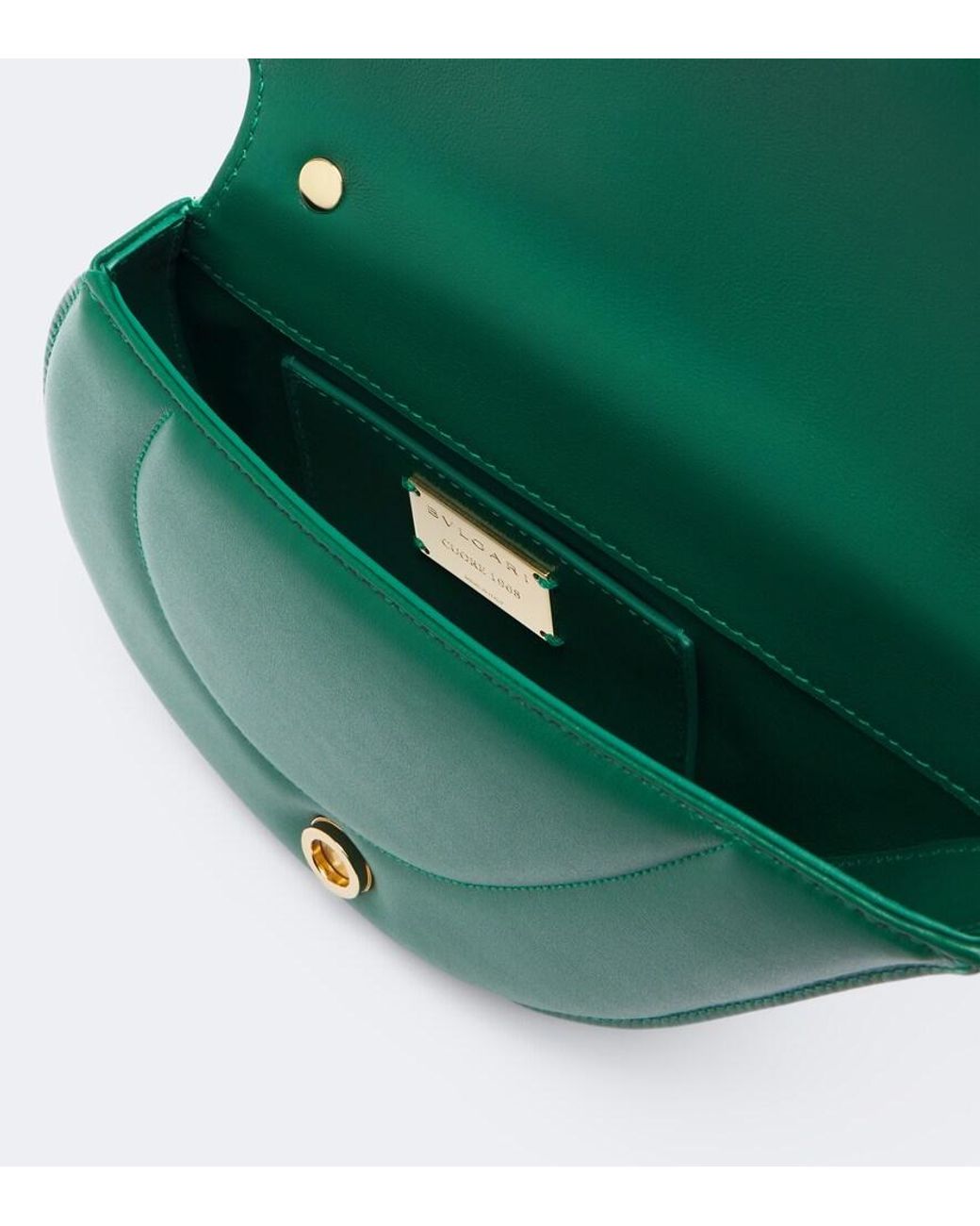 BVLGARI Green Serpenti Cuore 1968 Leather Top-Handle Bag