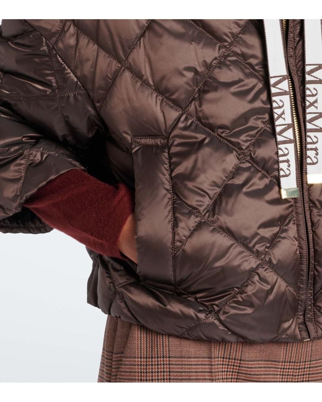 Max Mara Brown The Cube Quilted Down Jacket