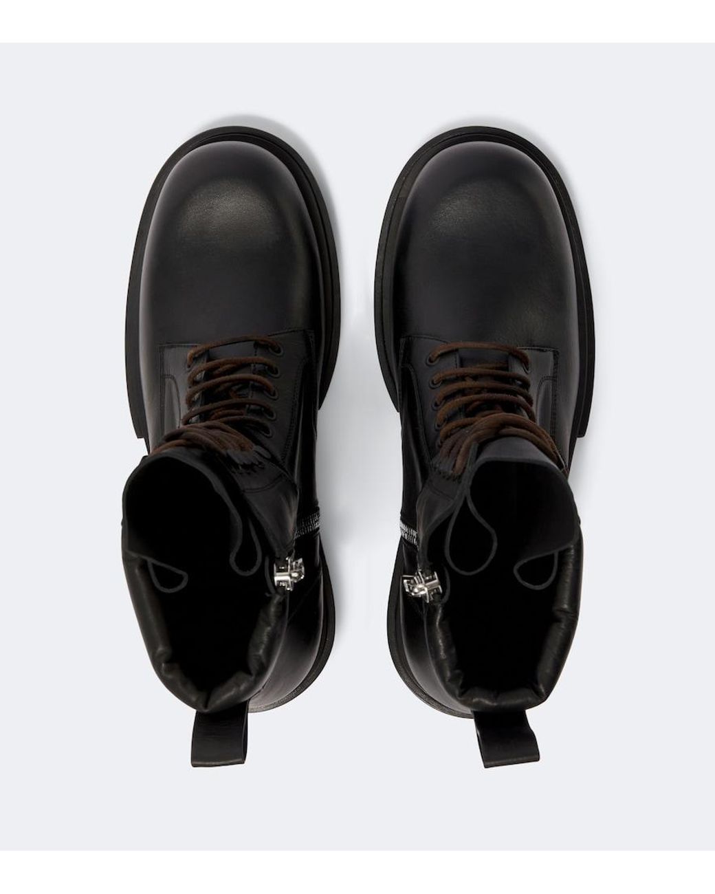 Rick Owens Black Army Gabe Leather Combat Boots for men