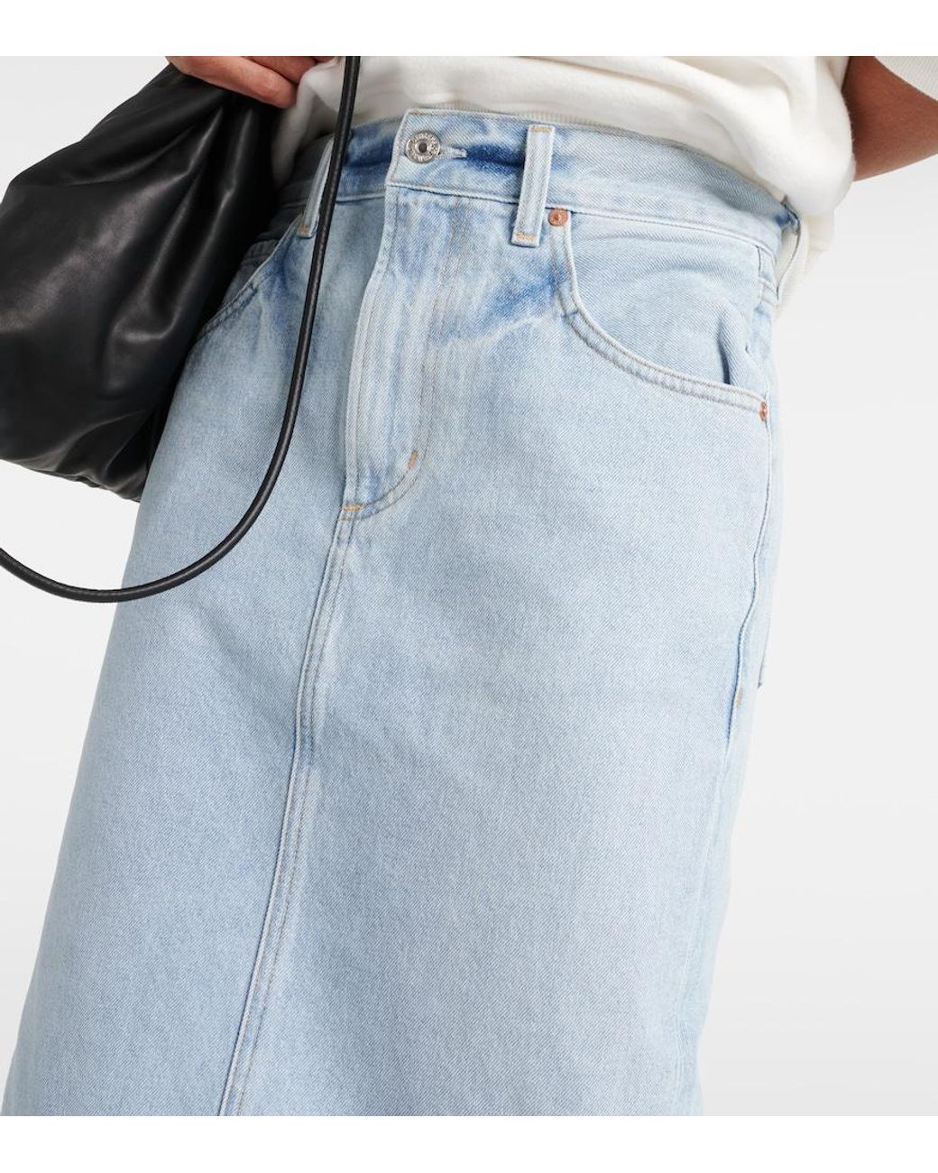 Citizens of Humanity Blue Verona Mid-Rise Denim Midi Skirt