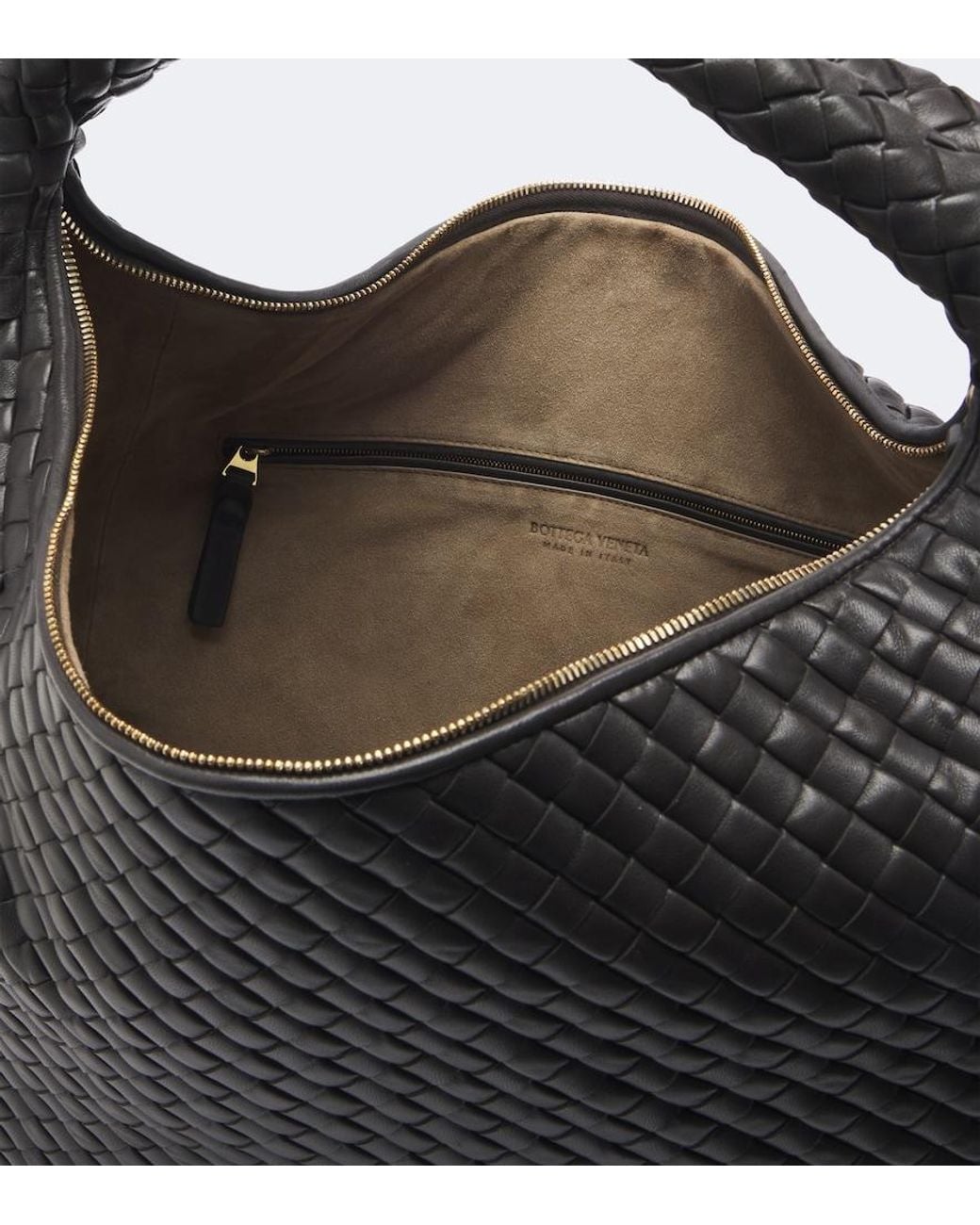 Bottega Veneta Black Maxi Veneta Intrecciato Leather Shoulder Bag