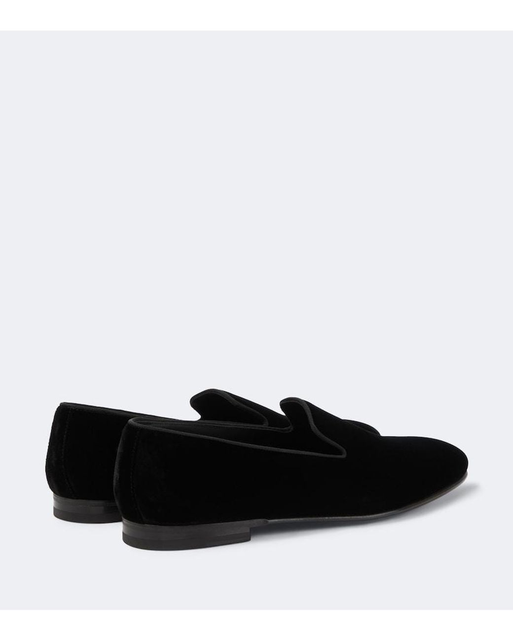 Manolo Blahnik Black Mario Velvet Loafers for men