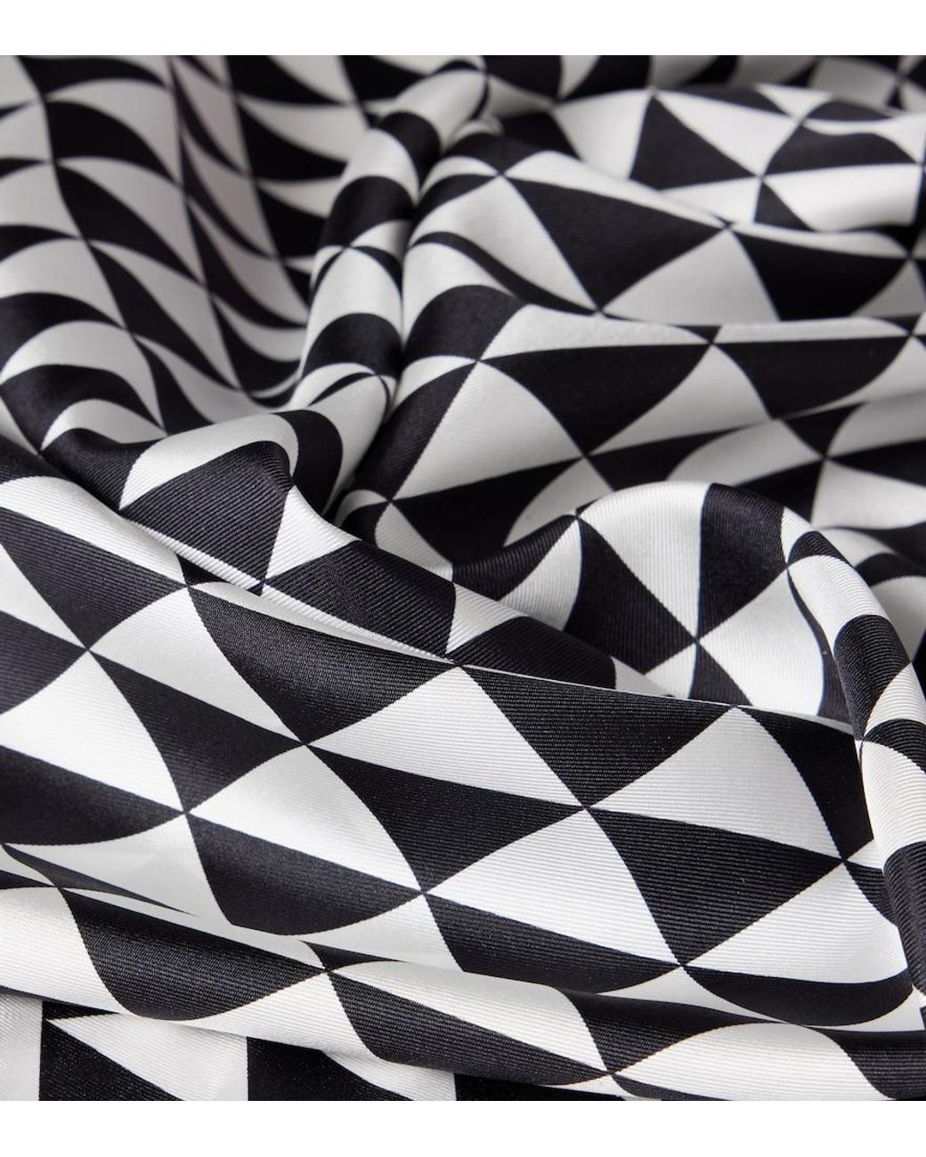 Prada Black Printed Silk Twill Scarf