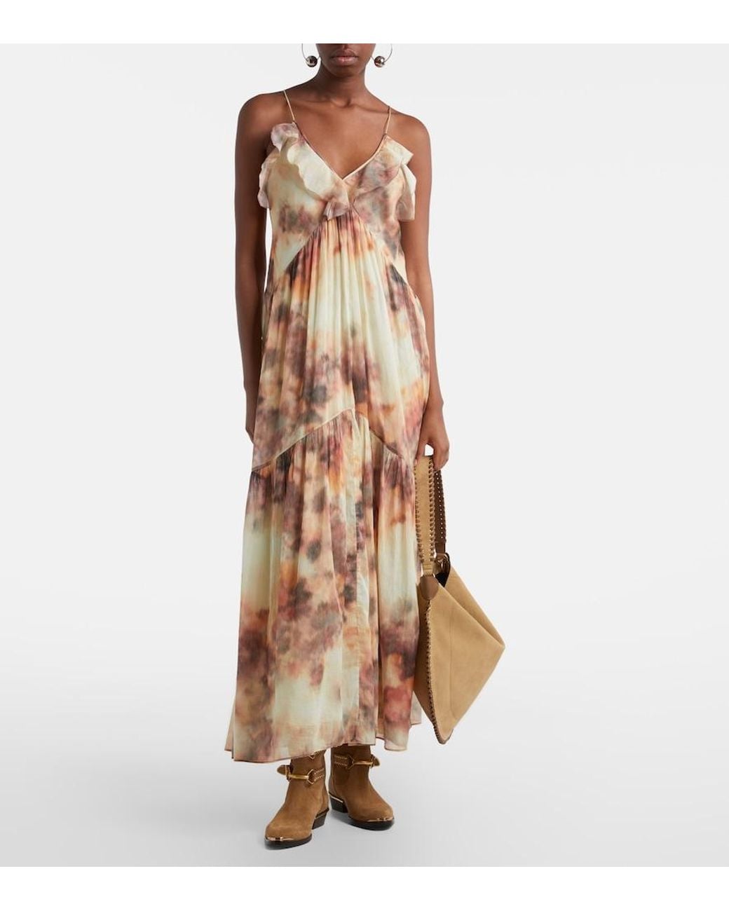 Isabel Marant Natural Printed Cotton Midi Dress