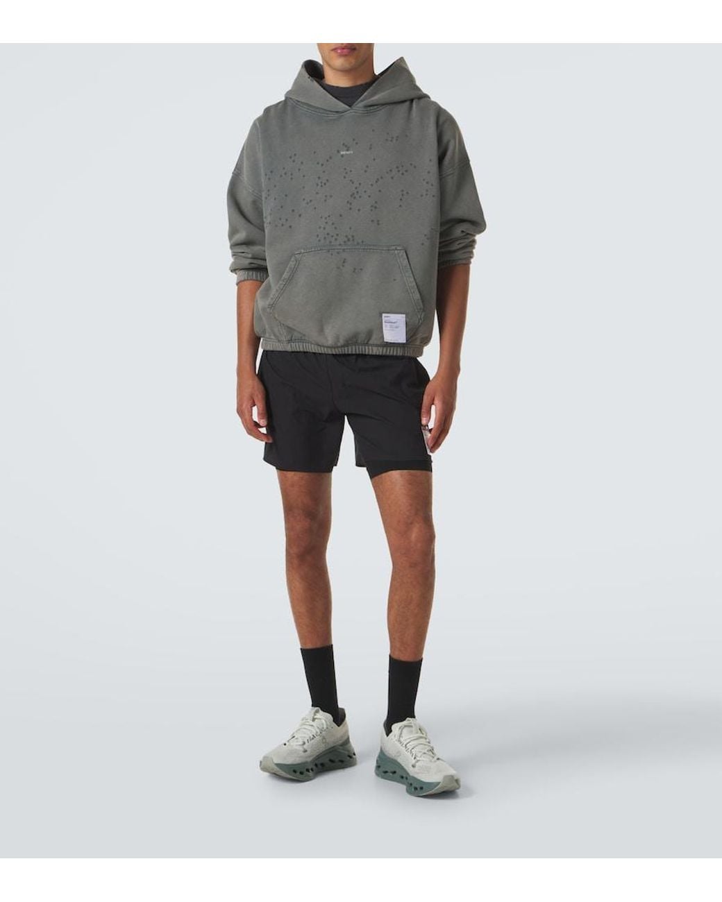 Satisfy Black Rippy Cordura 5' Running Shorts for men