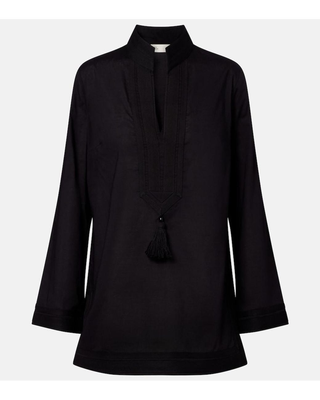 Tory Burch Black Cotton Poplin Tunic